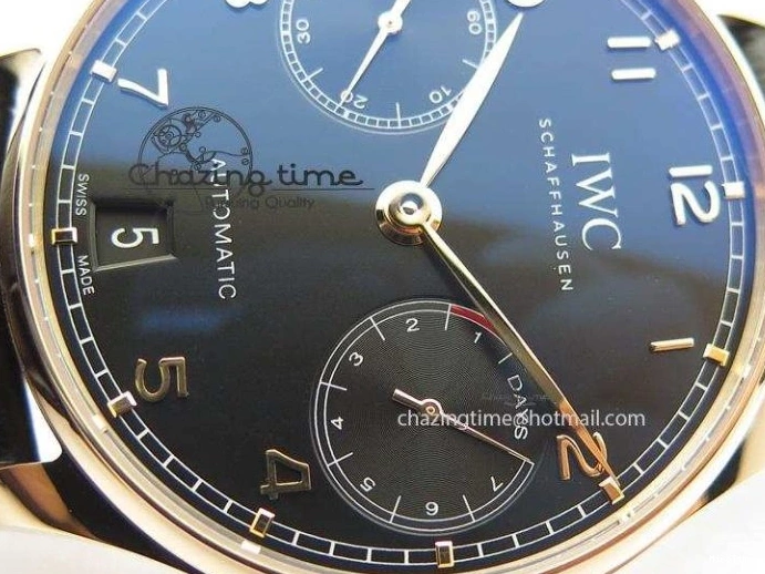 MIROTIME 0715 Portuguese Real PR RG IW5007 ZF 1:1 Best Edition Black Dial On Black Leather Strap A52010 V FreshLook 7304